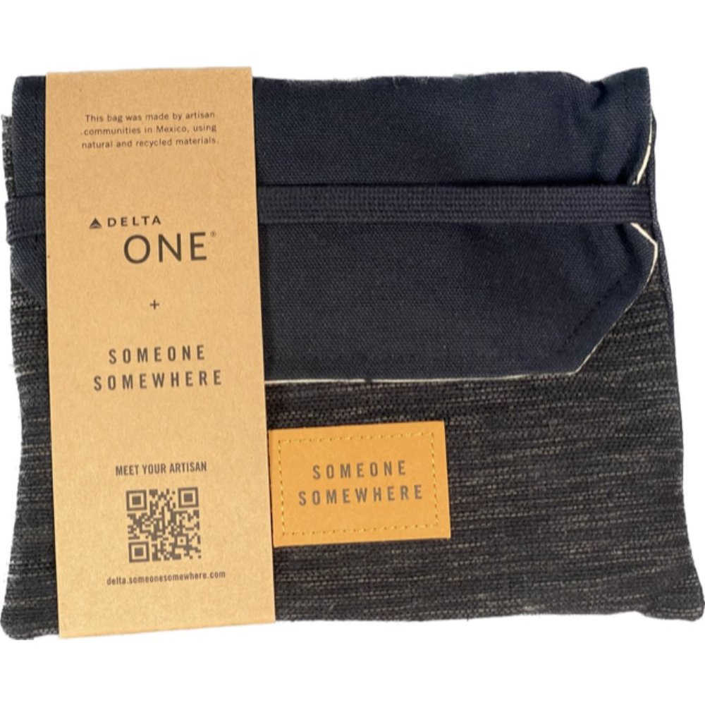 Delta Air Lines Premium Select Someone Somewhere Travel Amenity Bag NEW BLACK